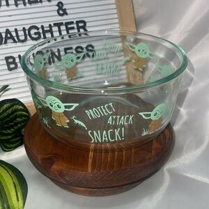 Glass Bowl with Baby Yoda Design